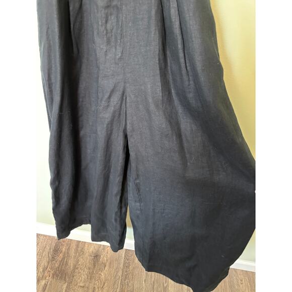 Madewell Black Portia Wide Leg Linen Jumpsuit 8 - Picture 4 of 12